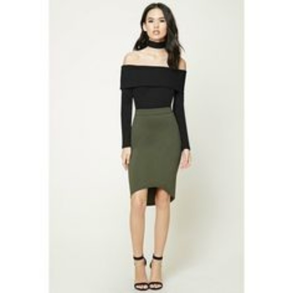Forever 21 High Low Black Bodycon Skirt - Picture 4 of 4